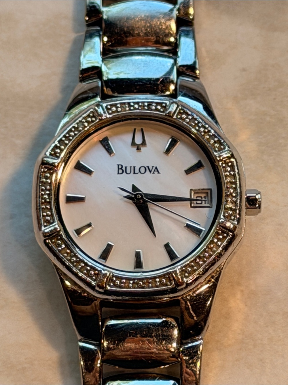 Women’s Bulova Silver Stainless Steel Watch With Crystals - Picture 2 of 8